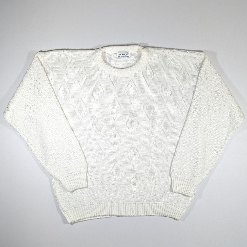 Vintage 90s Protege Sweater Diamond Pattern Men's Size Large Made In USA